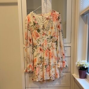 Flying Tomato Cream and Pink Ruffle Dress